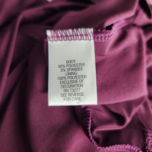 Dana Buchman Purple Runched Blouse Womens L 90s Basic - Picture 8 of 9